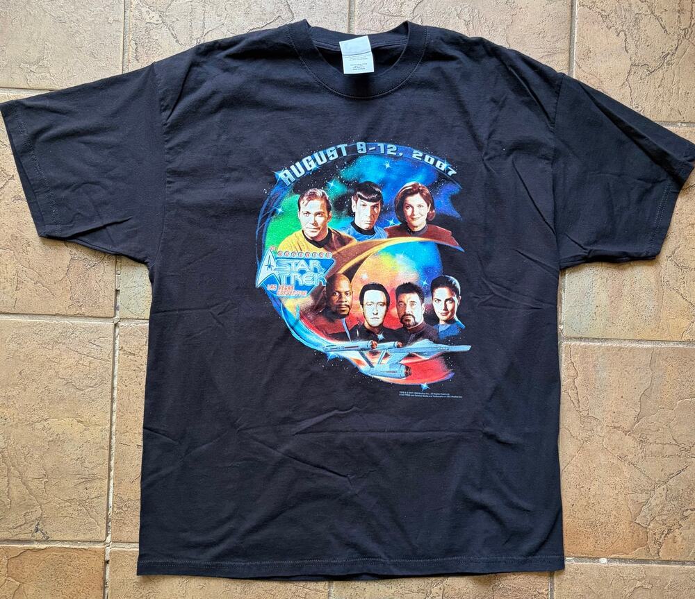 Vintage 2007 Official Star Trek Las Vegas Convention Shirt XL Port & Company CBS